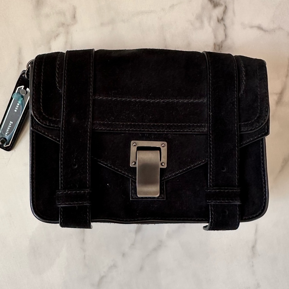 Proenza Schouler PS1 Mini Crossbody in Black Soft Suede - Picture 9 of 16